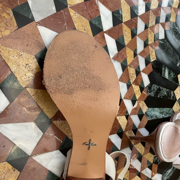 Pretty studded cream open toed heels great ankle strap EUC - Picture 4 of 4